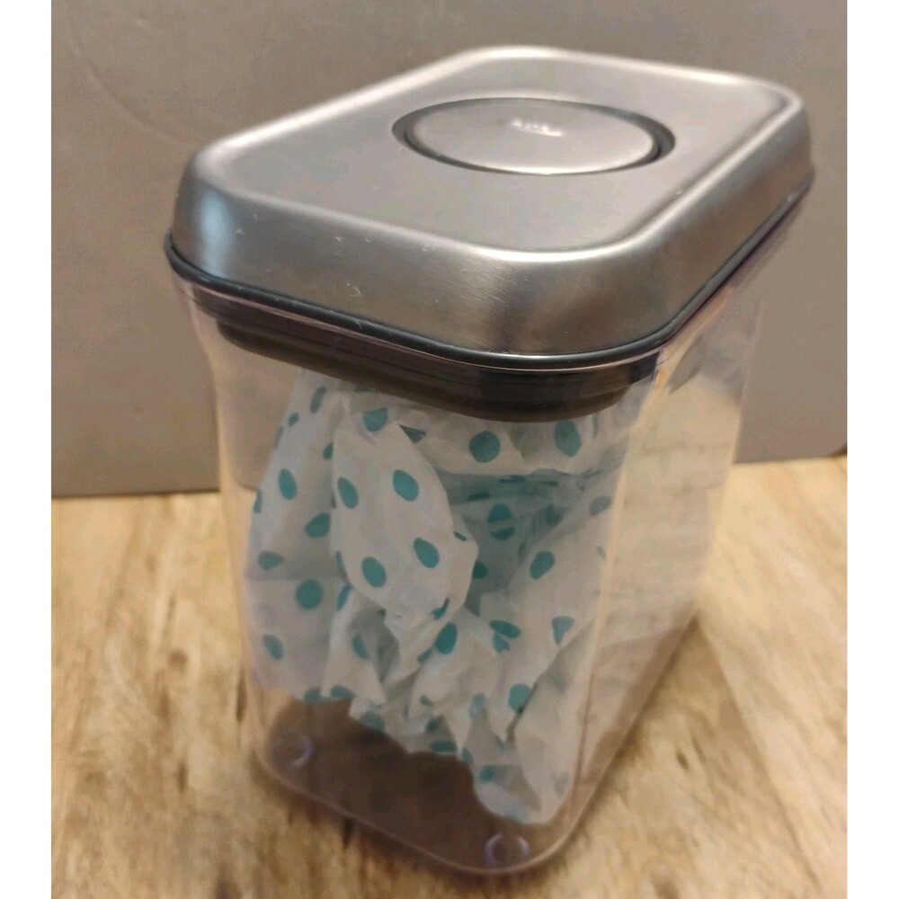 Oxo Pop Steel 1.7 Qt and 0.6 Qt Food Container With Round Push Button Set of Two - Picture 3 of 4